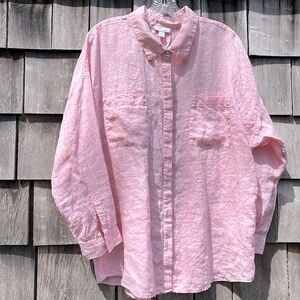 J. Jill Linen Shirt Pink Size XL Petite
